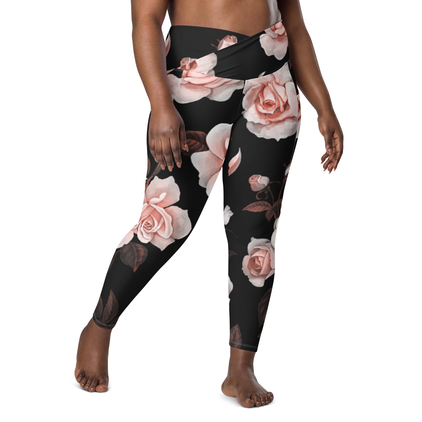 Crossover leggings with pockets