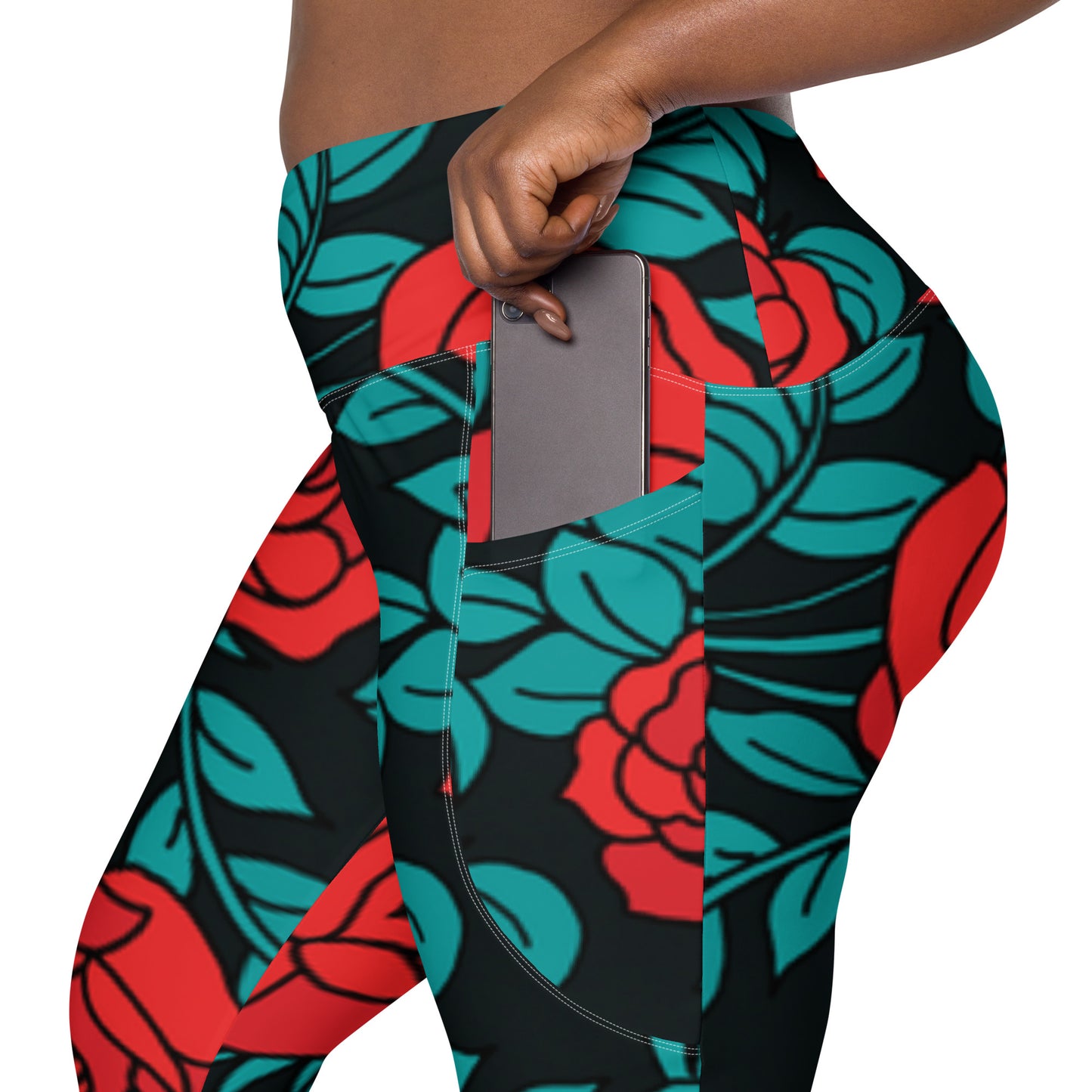 Crossover leggings with pockets