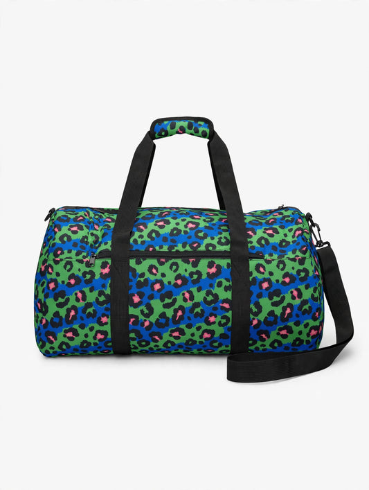 Blue leopard gym duffel - studio