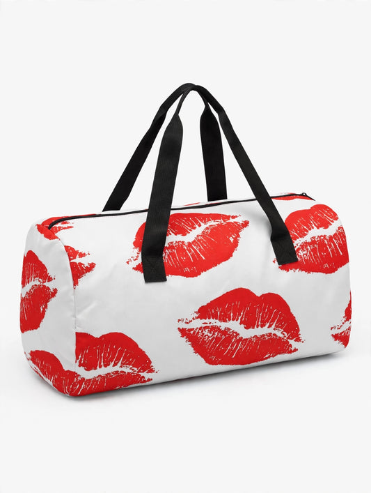 Red lips gym duffel - studio