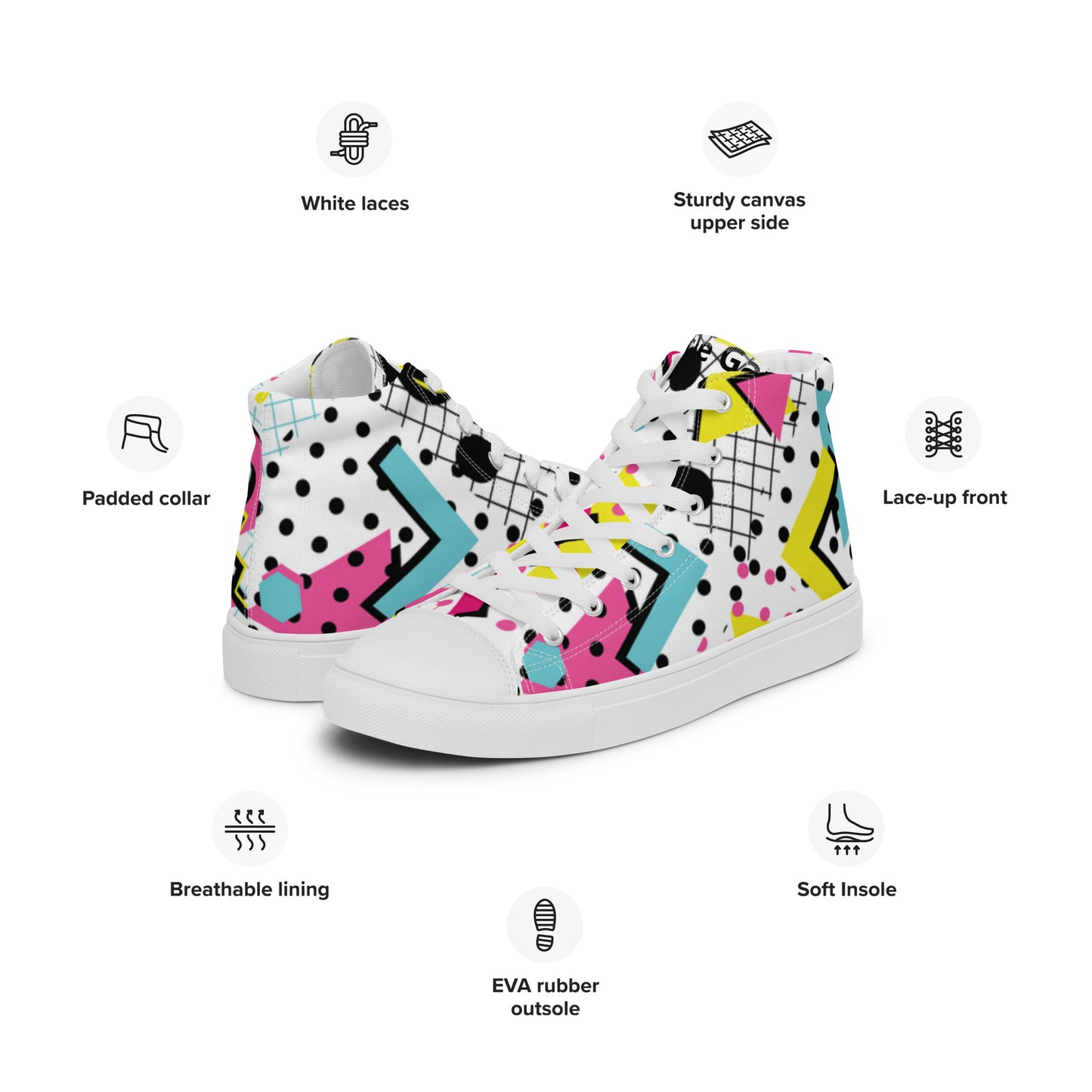 Women’s high top canvas shoes