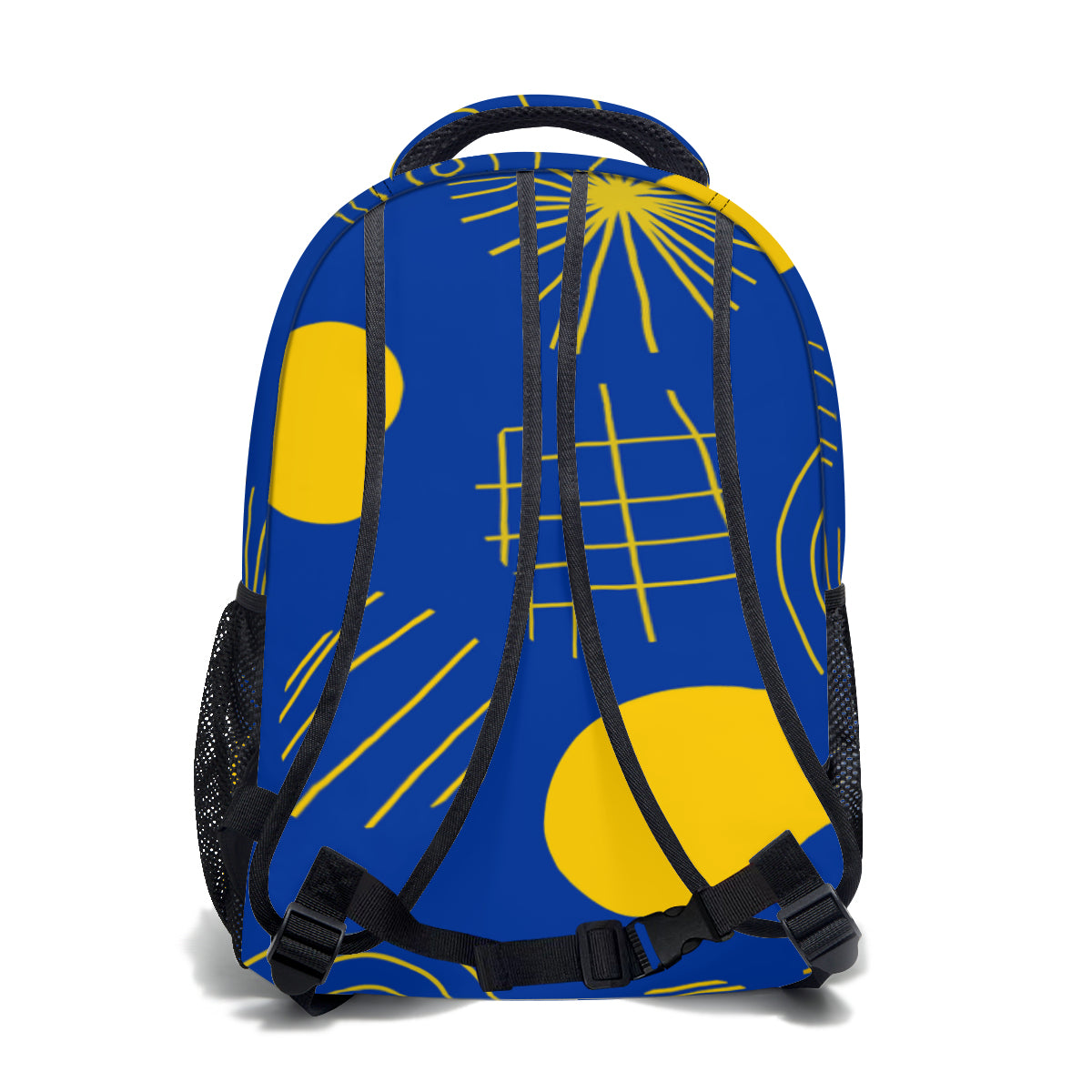 Blue and yellow backpack