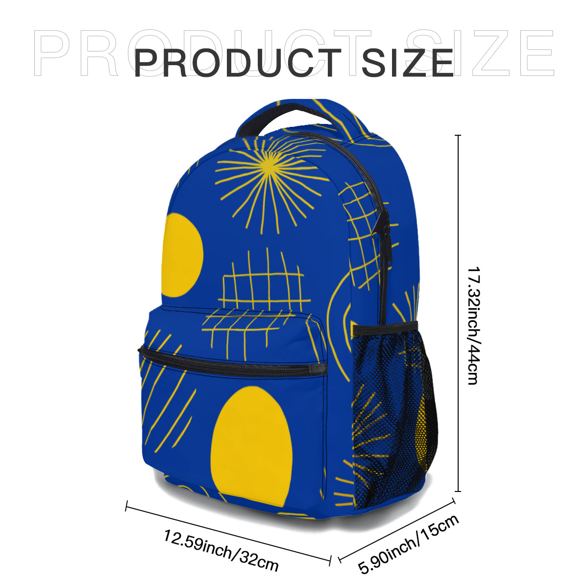 Blue and yellow backpack