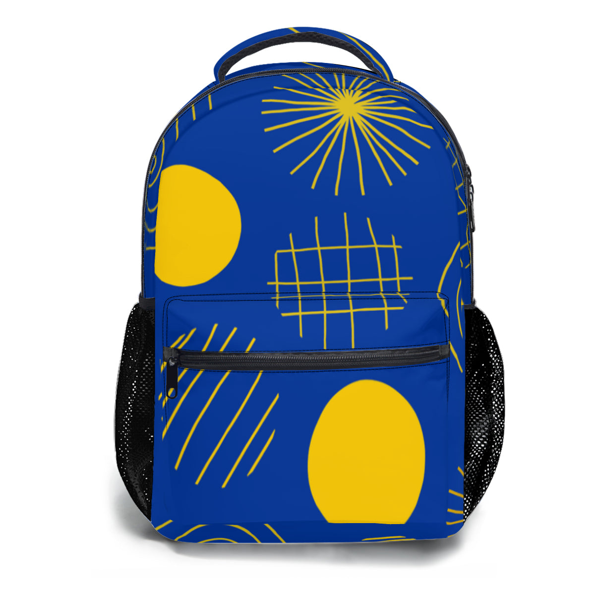 Blue and yellow backpack